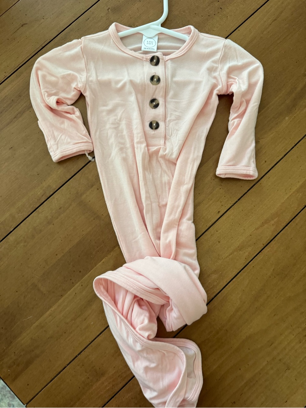 Lou Lou & Company Pink Long-Sleeve Baby One-Piece with Button Placket
